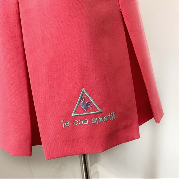 Vintage 80s Le Coq Sportif Coral Tennis Cheerleader Skirt NEW Never Worn - Picture 3 of 6